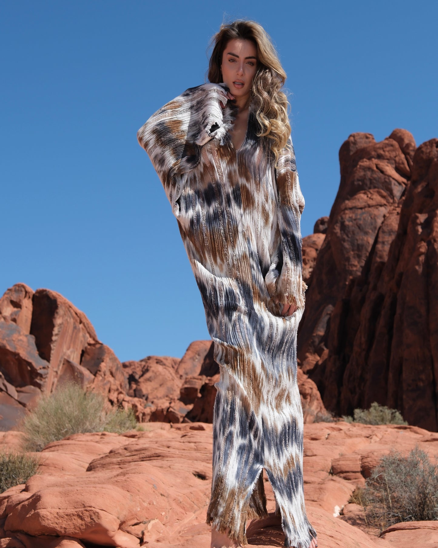 Inanna - Bohemian Style Summer knit kaftan