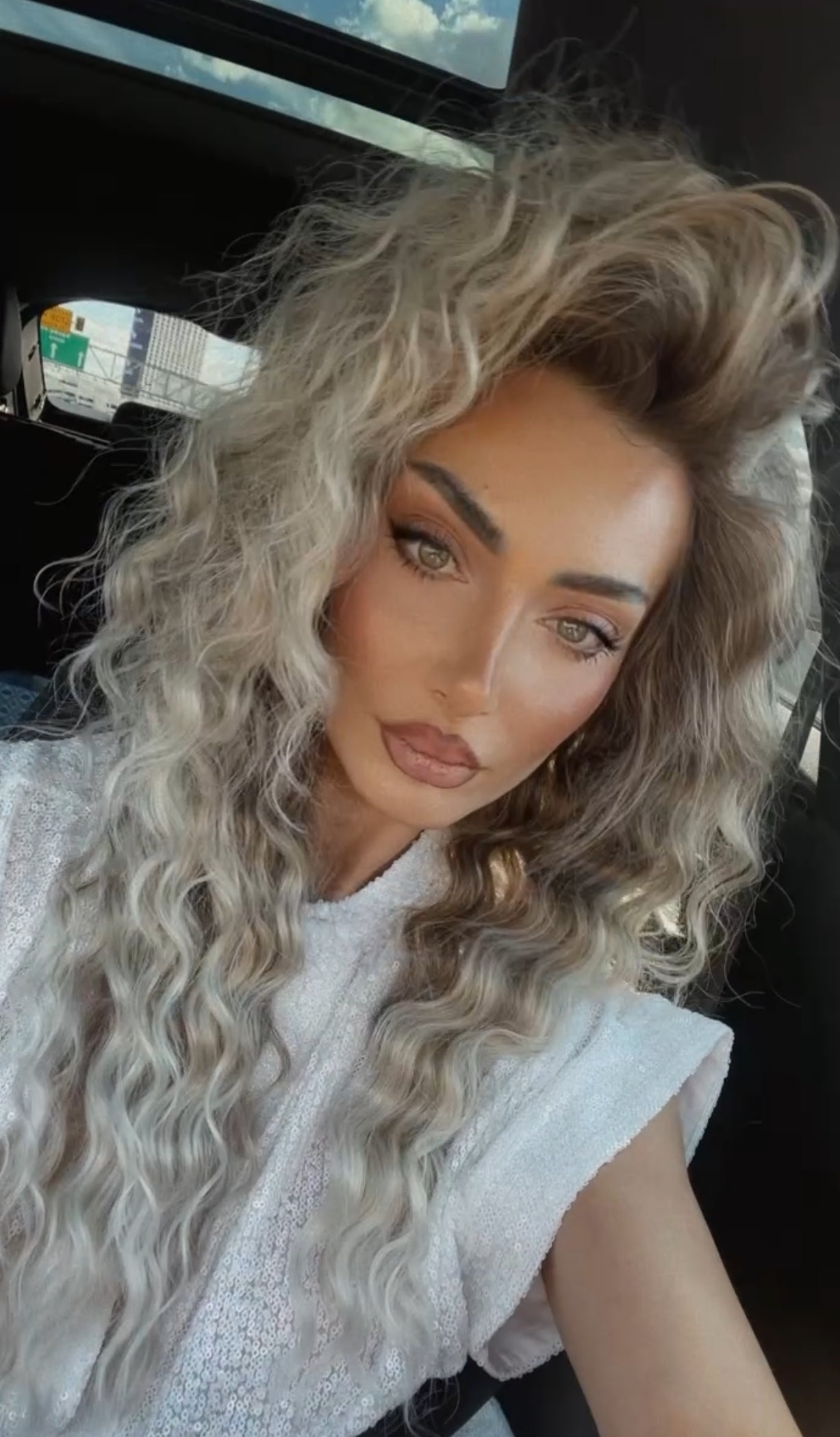 Women's Long Curly Hair Synthetic Wig Glueless Brown Roots Ombre Blonde Curly Wavy Hair Deep Wave Wig New in Party Wig
